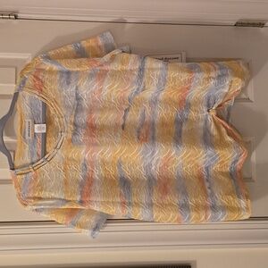 ALFRED DUNNER BRAND WOMEN'S PLUS SIZE MULTI COLORS SHORT SLEEVES TOP SIZE 1X